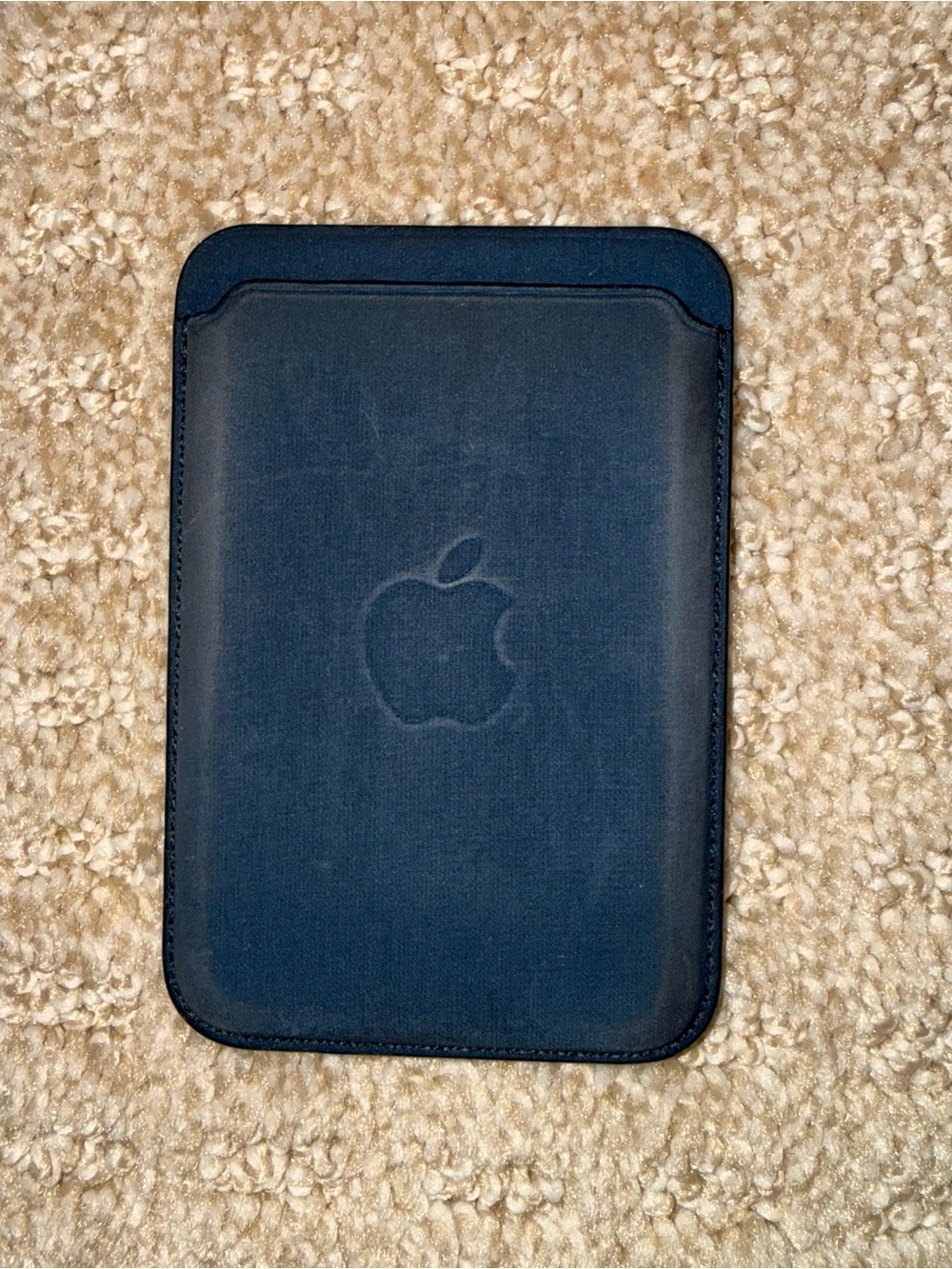 Apple iPhone FineWoven with MagSafe Wallet Sleeve in Dark Navy Blue